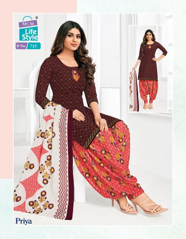 Mcm Life Style Priya Special Cotton Exclusive Designer Dress Material